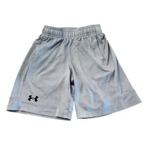 Under Armour Boy's SM Gray Camo Pattern Athletic Loose Fit Shorts